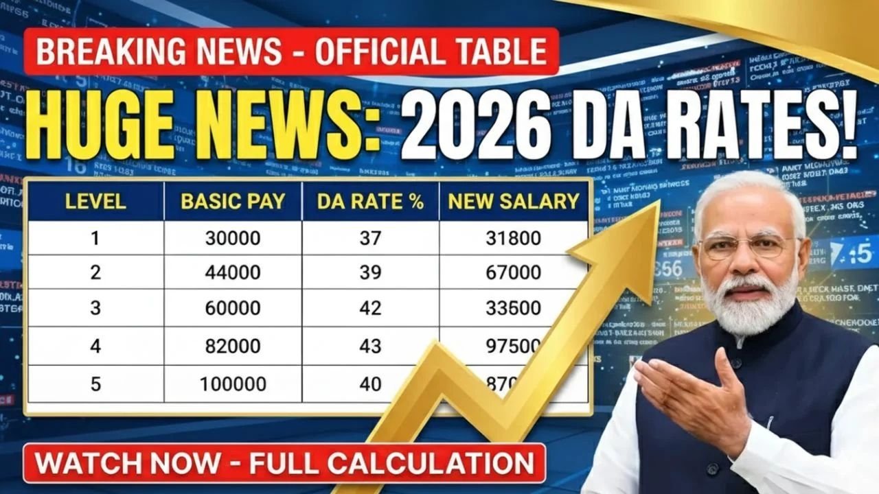 Central Government Approves DA Hike for 2026 New Rates to Boost Salaries and Pensions
